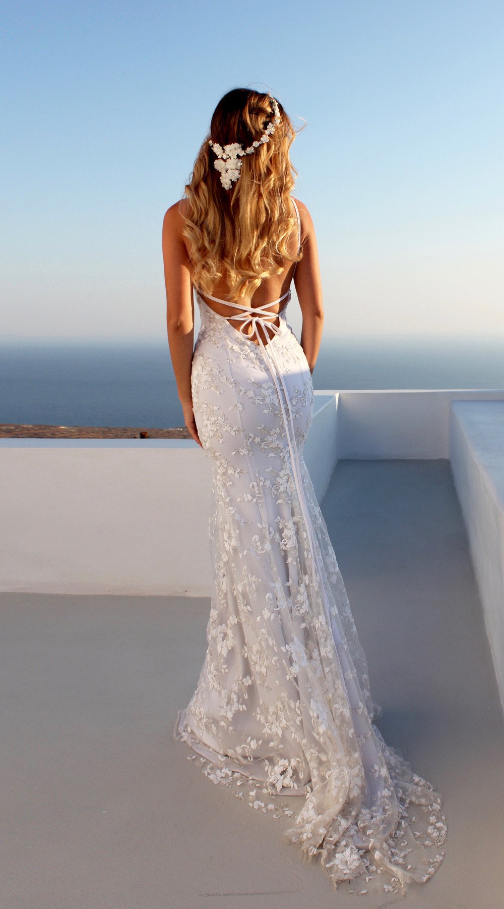 Women Party Long Dress Summer White Sexy Lace Dress V Neck Backless Lace Up Maxi Bodycon Dresses Vestidos verano New