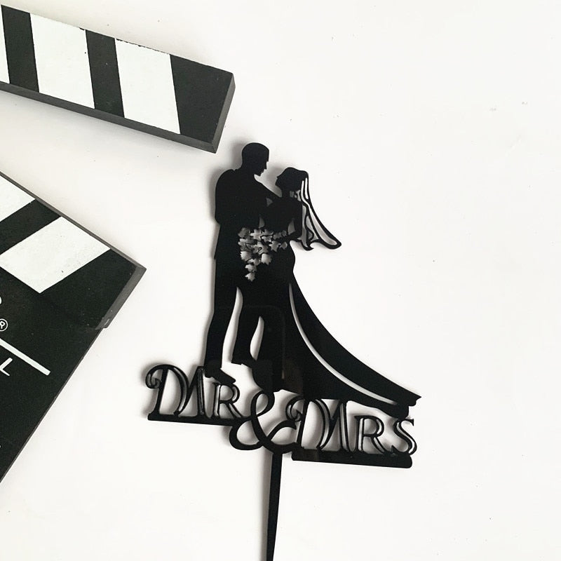 MR&MRS Acrylic Wedding & Engagement Cake Topper Lover Valentines Day Baking Decoration You&me Anniversary Cake Party Favors