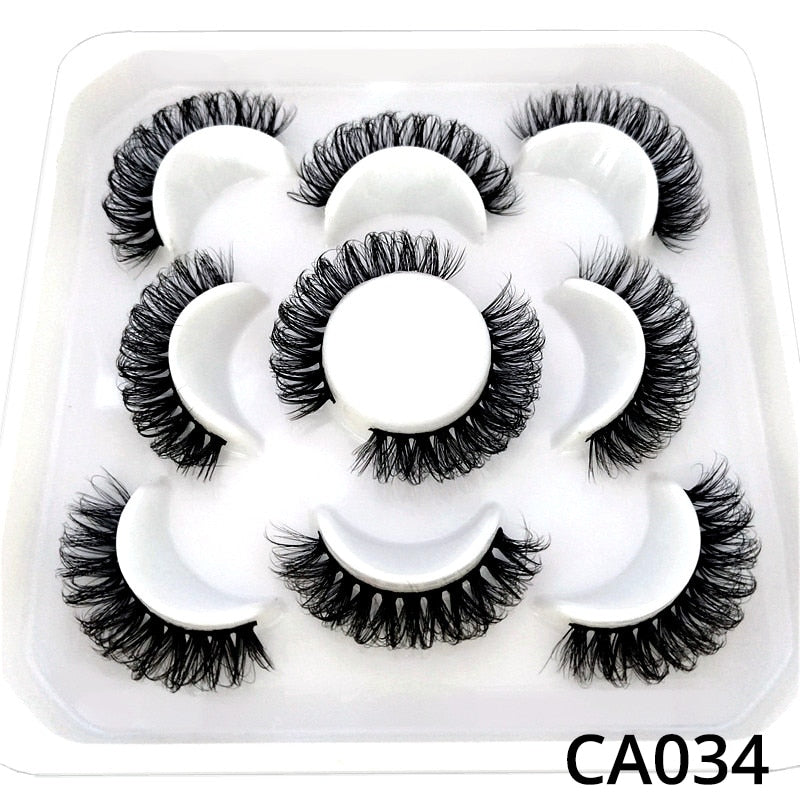 Strip Lashes 5/10/20 pairs Fluffy Mink Lashes 3D False Eyelashes Russian  Eyelashes D Curl Fake Eyelashes  Makeup
