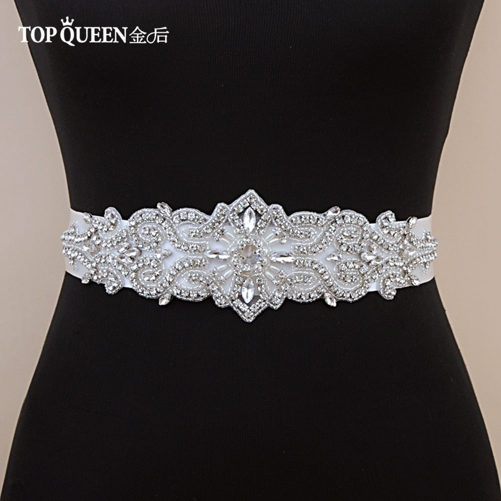 Luxury Rhinestones Wedding Dresses Belt Women Crystal Applique Decoration Sparkly for Bride Waistband Bridal Sash